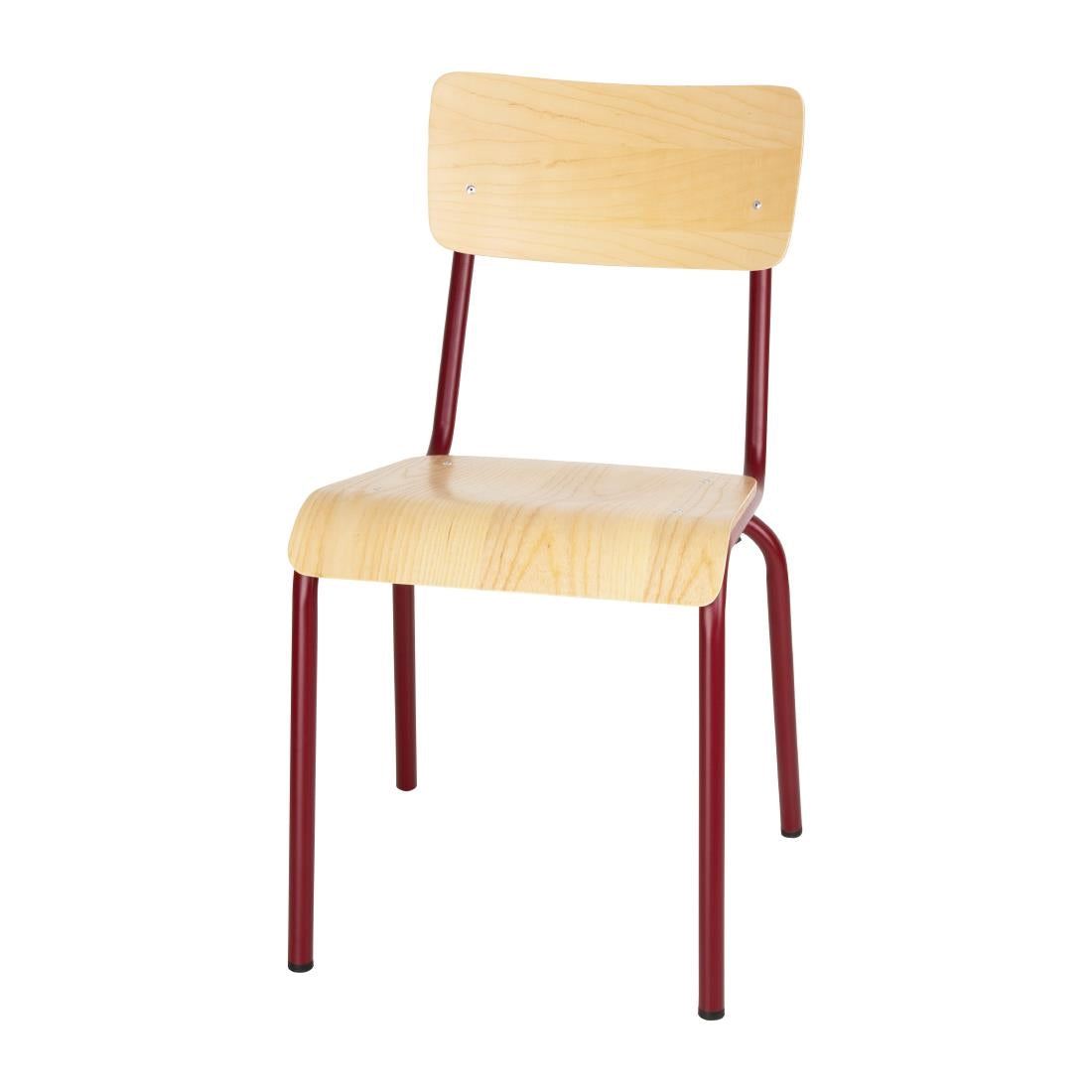 Chaises avec assise et dossier en bois Bolero Cantina rouges (lot de 4)