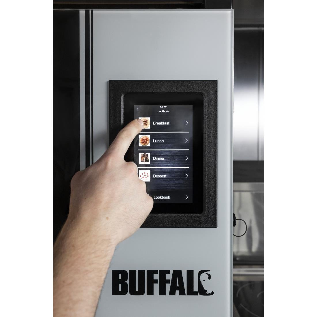 Four mixte compact à écran tactile Buffalo 7 x GN 1/1 avec support et kit d'installation