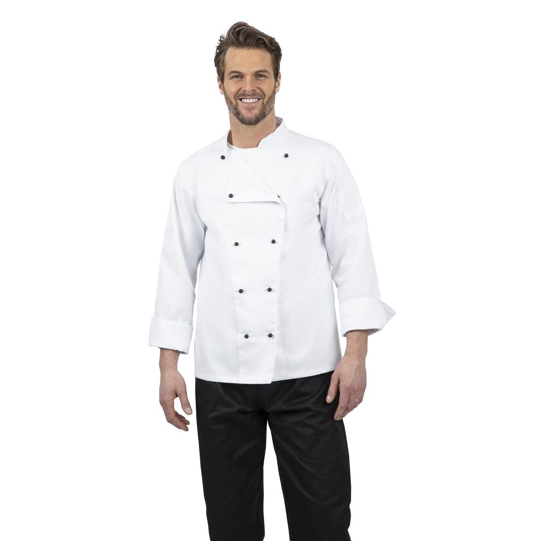 Veste de cuisine mixte Whites Chicago manches longues blanche - NISBETS