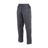 Pantalon de cuisine mixte Baggy Chef Works rayé noir et blanc - NISBETS