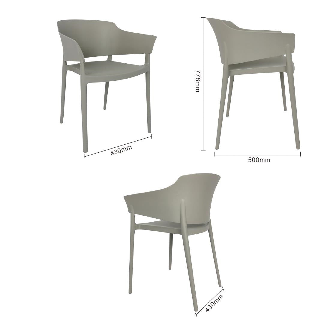 Fauteuils Lorenzo Café Bolero gris (lot de 2)