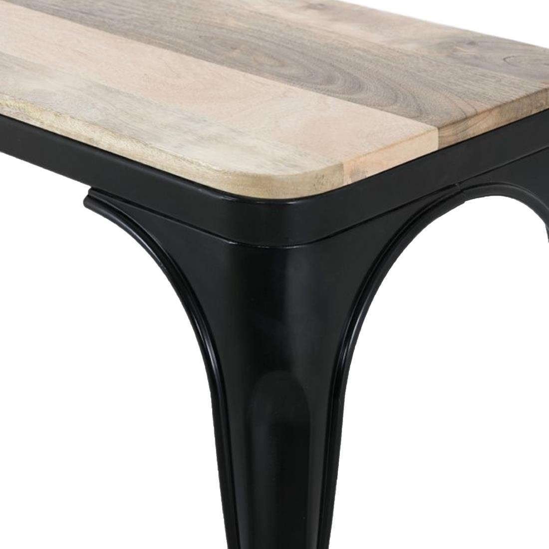 Banc d'intérieur avec assise en bois de manguier et cadre - NISBETS