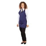 Tablier serveur col en V Whites bleu marine - NISBETS