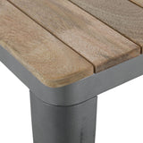 Table à manger à plateau à lattes en bois de manguier et piètement gris acier Bolero Bistro 650 mm - NISBETS