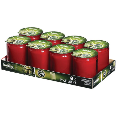 Bougies-verre Bolsius Starlight rouges (lot de 8)