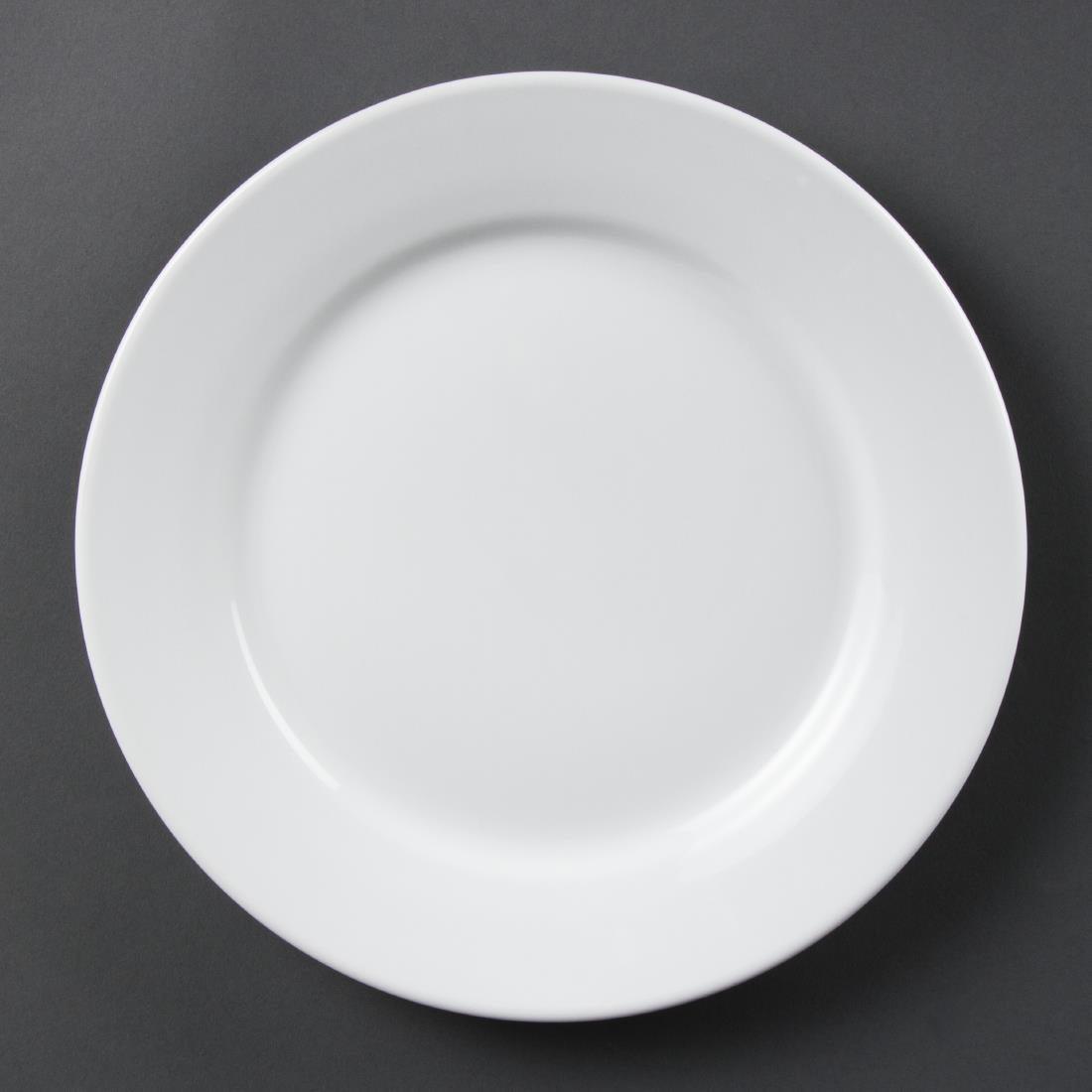 Assiettes à bord étroit blanches Olympia 230mm (Lot de 12)
