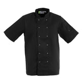 Veste de cuisine mixte Whites Vegas manches courtes noire - NISBETS