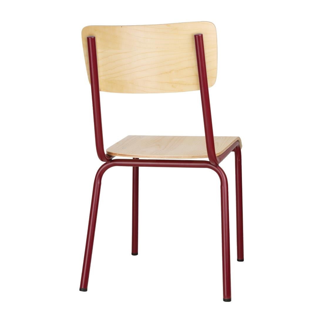 Chaises avec assise et dossier en bois Bolero Cantina rouges (lot de 4)