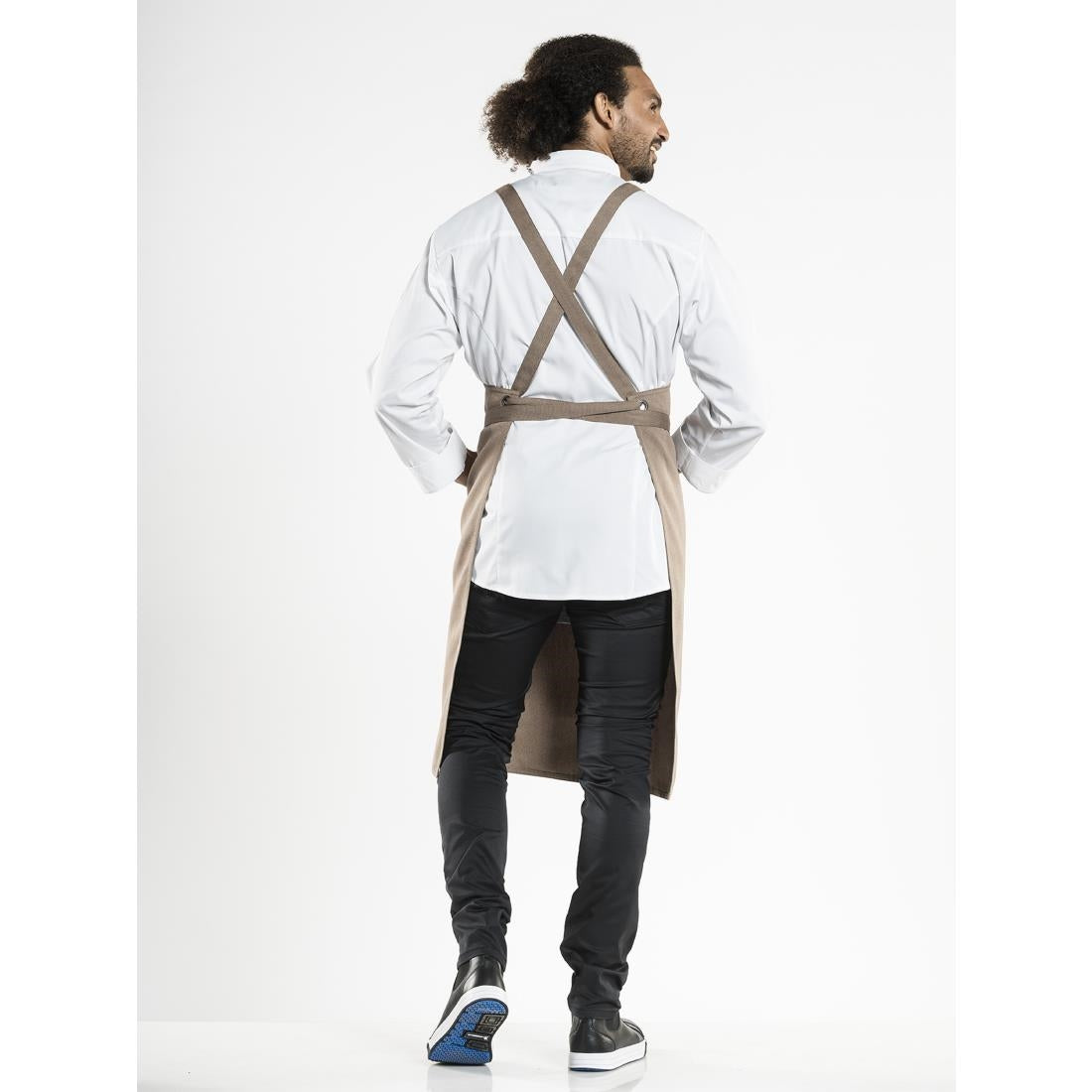 Tablier bavette croisé mixte Chaud Devant Nordic argile 75x100 cm