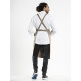 Tablier bavette croisé mixte Chaud Devant Nordic argile 75x100 cm