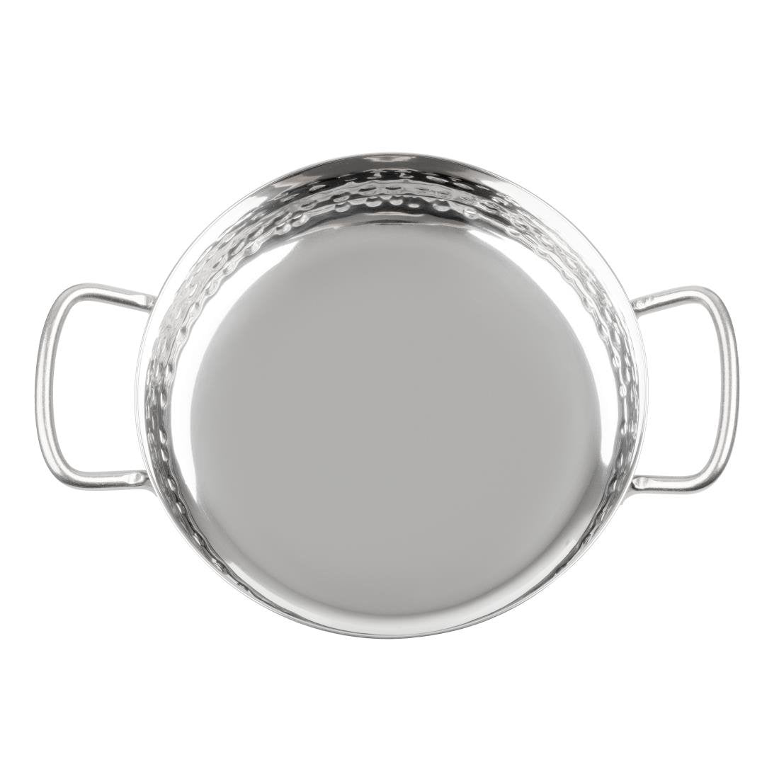 Plat double poignée en inox martelé Olympia Table Presentation 125mm
