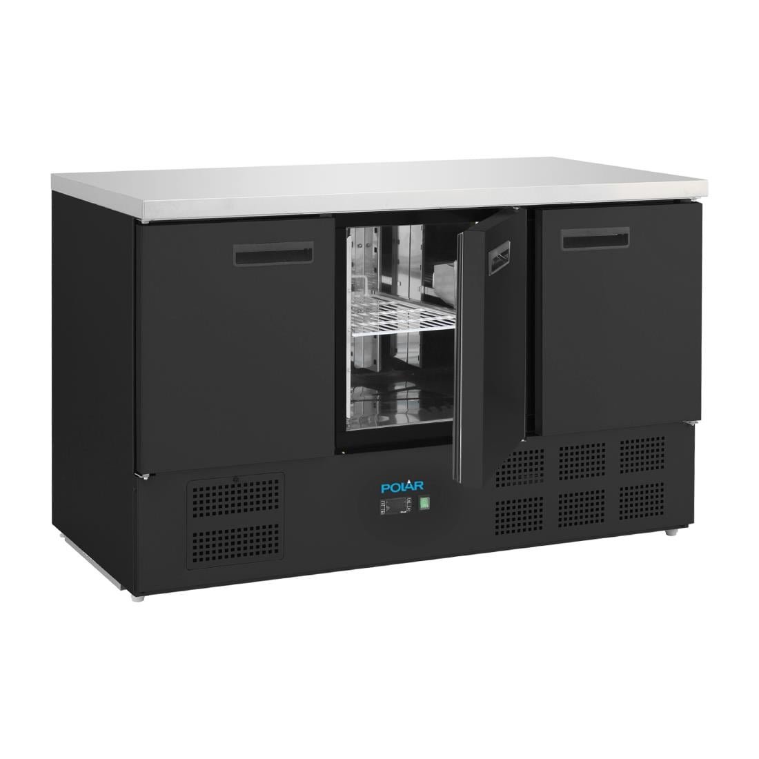 Table réfrigérée positive trois portes Polar série G noire 400 L - NISBETS
