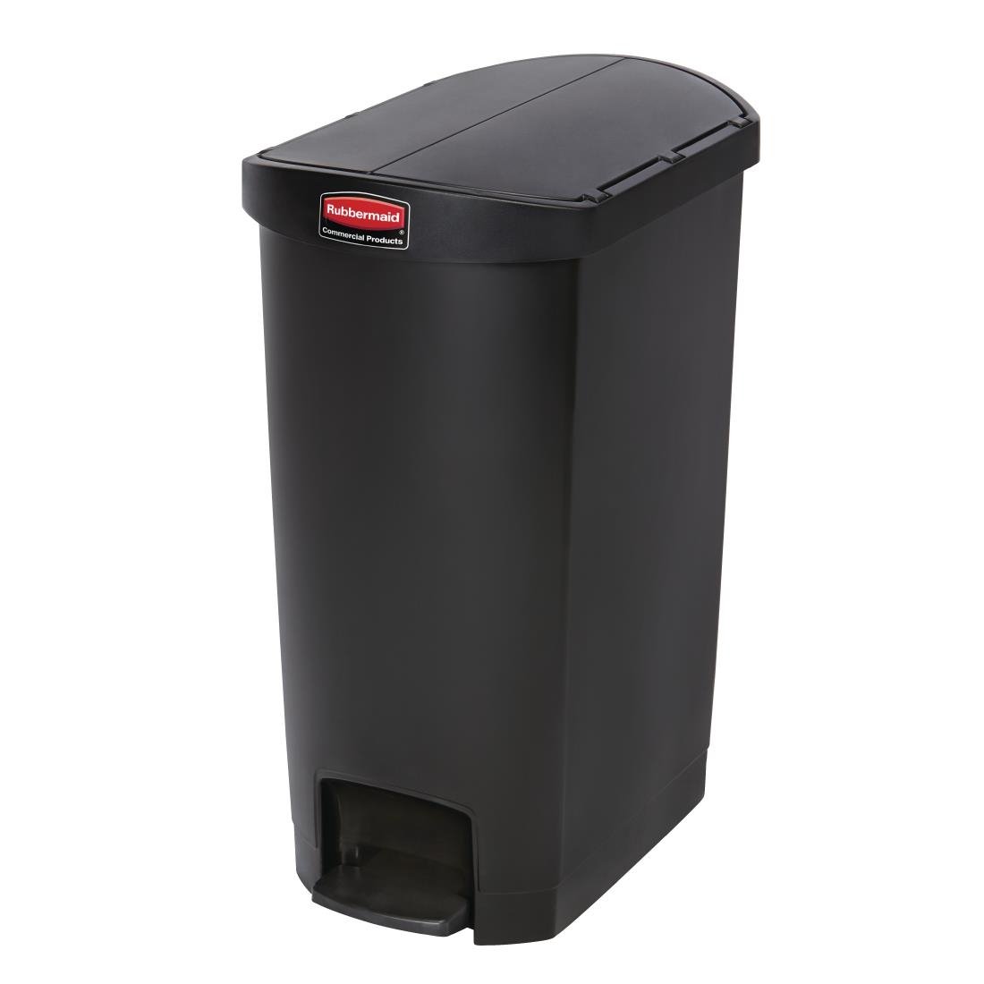 Poubelle à pédale latérale Rubbermaid Slim Jim 50L noire - NISBETS