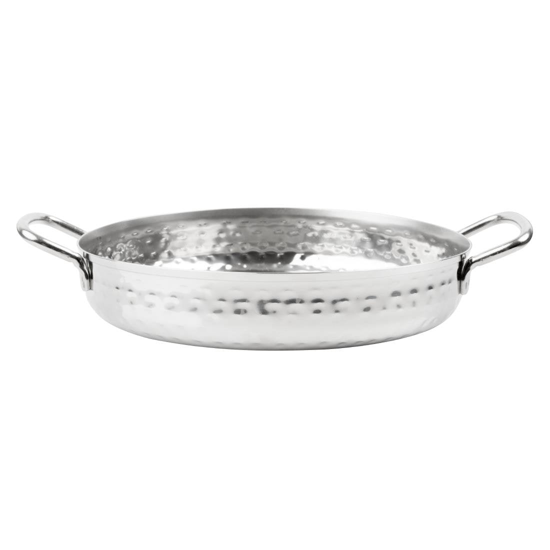 Plat double poignée en inox martelé Olympia Table Presentation 180mm