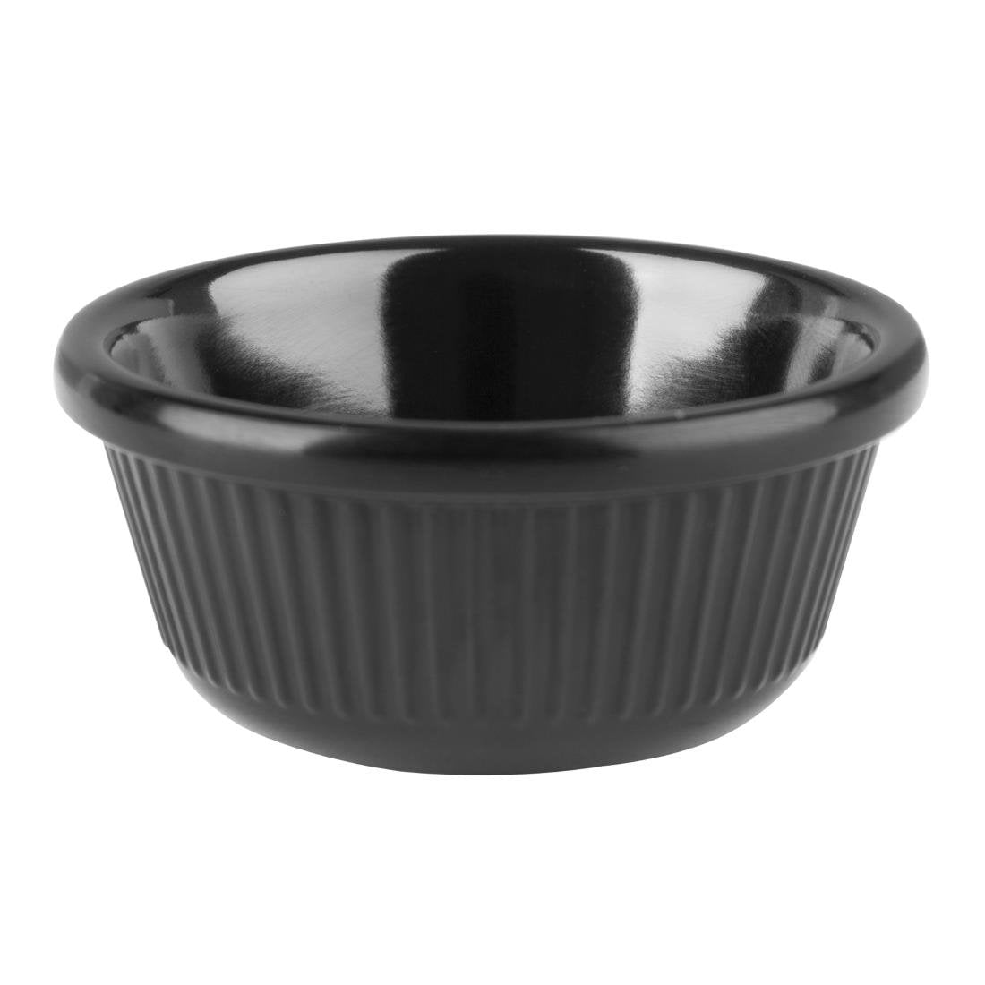 Ramequins cannelés en mélamine noirs 57mm Olympia Kristallon (Lot de 12) - NISBETS