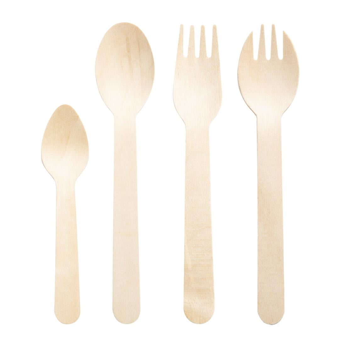 Fourchettes en bois emballées individuellement Fiesta Compostable (lot de 500) - NISBETS