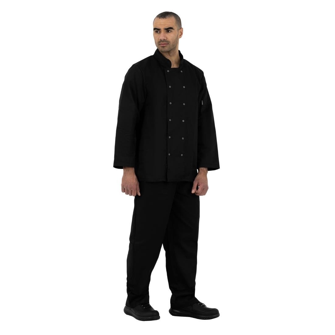 Veste de cuisine mixte Whites Vegas manches longues noire - NISBETS