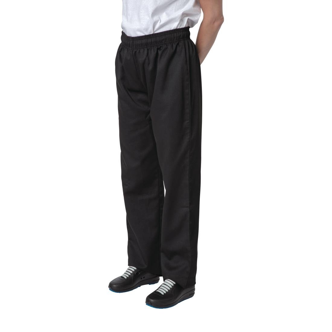 Pantalon de cuisine noir Nisbets Essentials - Taille L
