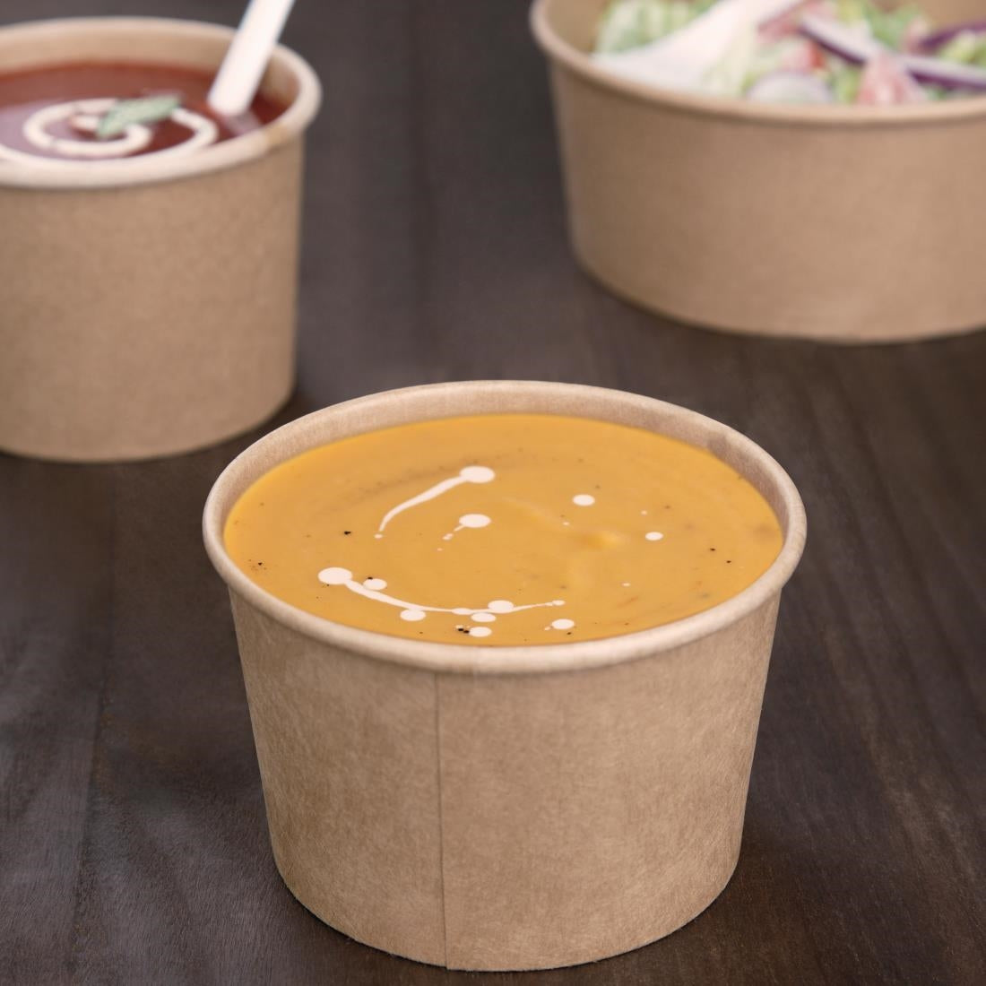 Pots à soupe compostables en PLA Fiesta Compostable 98 mm 230ml (lot de 500) - NISBETS