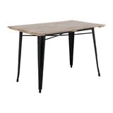 Table à manger à plateau à lattes en bois de manguier et piètement noir Bolero Bistro 1200 mm - NISBETS