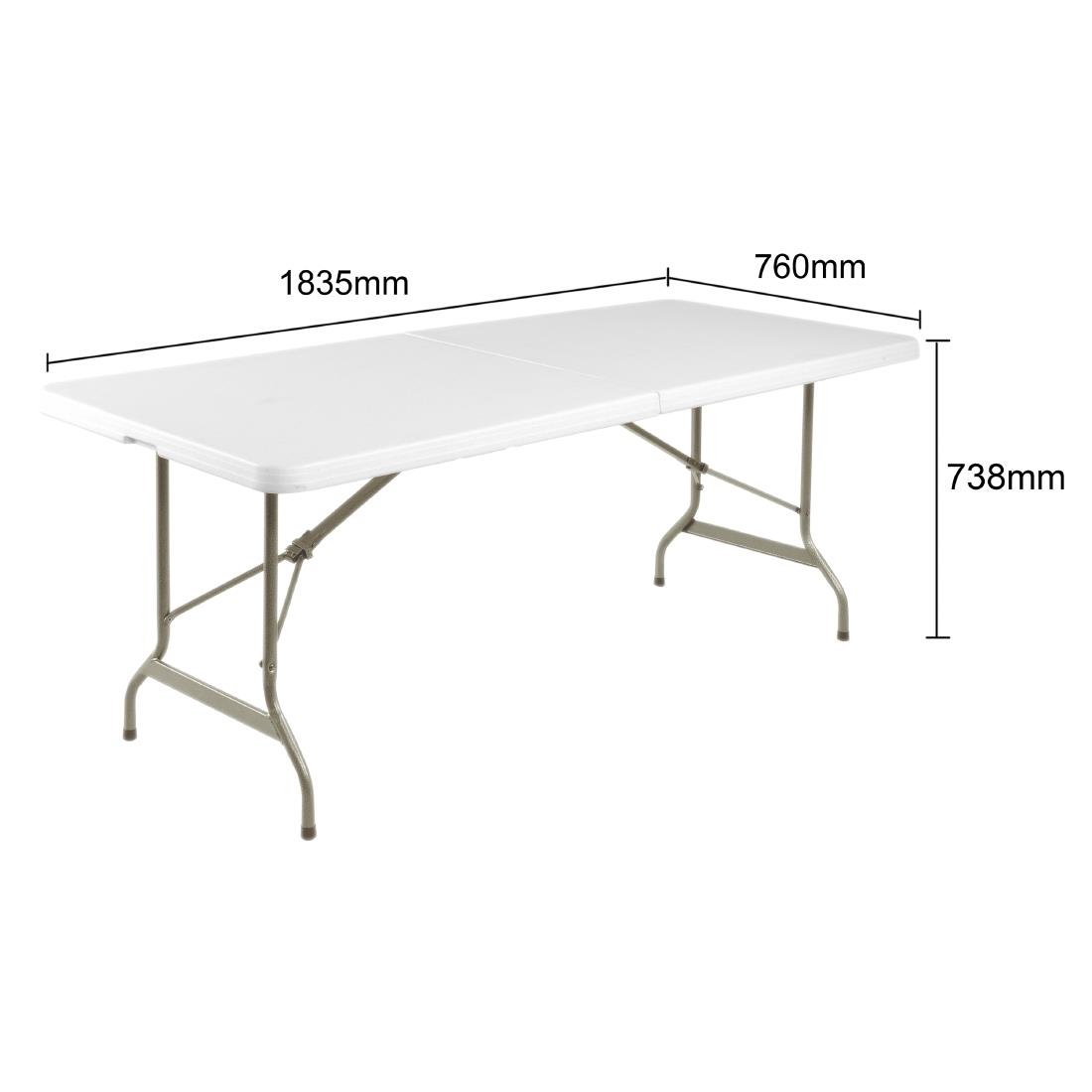 Table pliante rectangulaire Bolero blanche 1,8 m - NISBETS