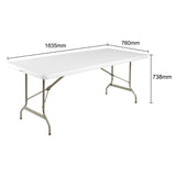 Table pliante rectangulaire Bolero blanche 1,8 m - NISBETS