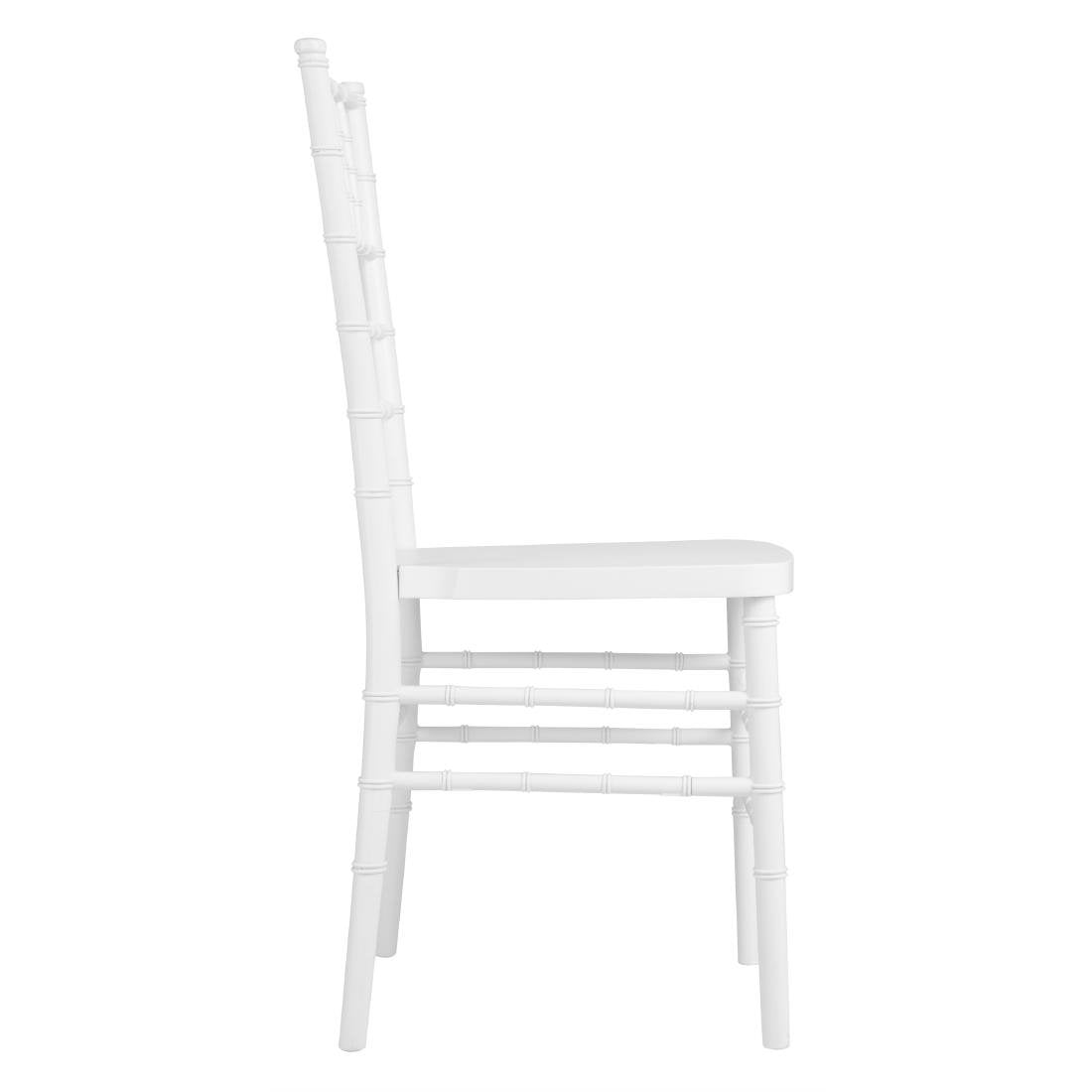 Chaises Bolero Chiavari en polypropylène blanches (lot de 4) - NISBETS