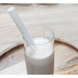 Pailles en papier pour bubble tea Fiesta Compostable blanches 12x210mm (lot de 150)