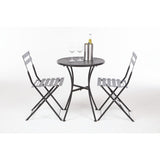 Table bistro ronde en acier ajouré Bolero noire 600mm (lot de 15)