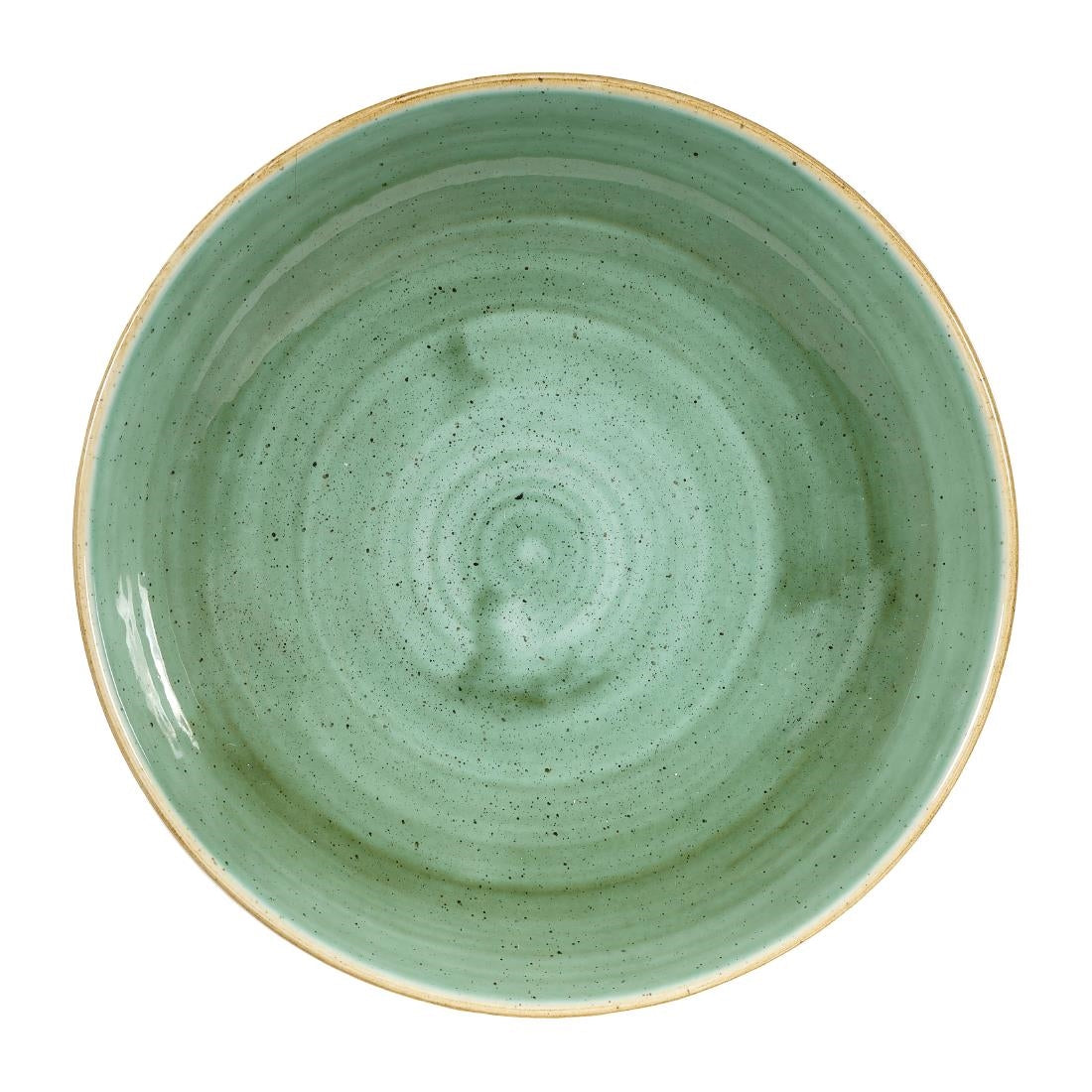 Assiettes coupes rondes Churchill Stonecast Samphire Green 248mm (Lot de 12)