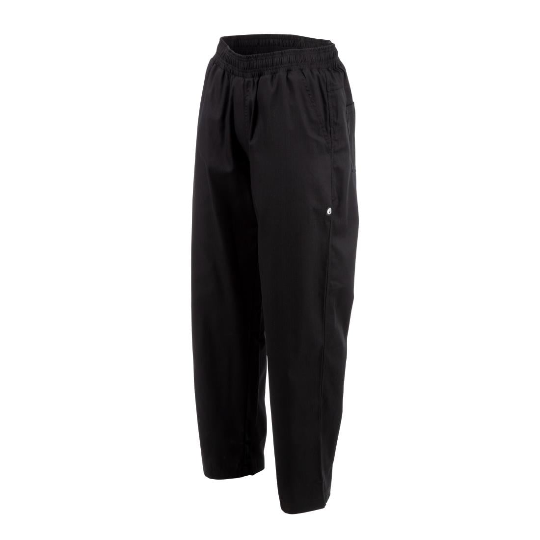 Pantalon de cuisinier ample unisexe Chef Works Better Built Baggy noir - NISBETS