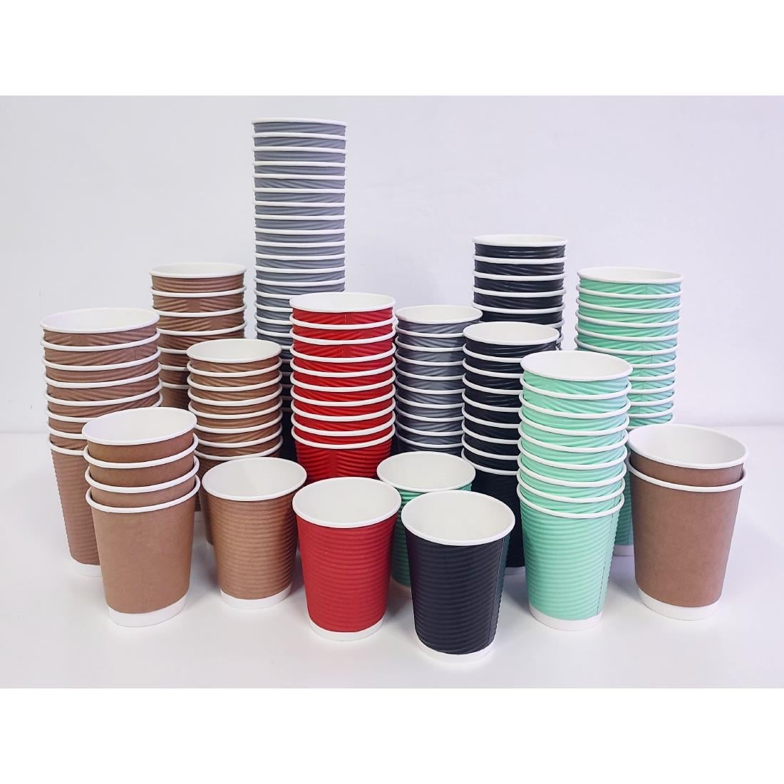 Gobelets boissons chaudes kraft paroi isolante ondulée Fiesta Recyclable 340ml (lot de 500) - NISBETS