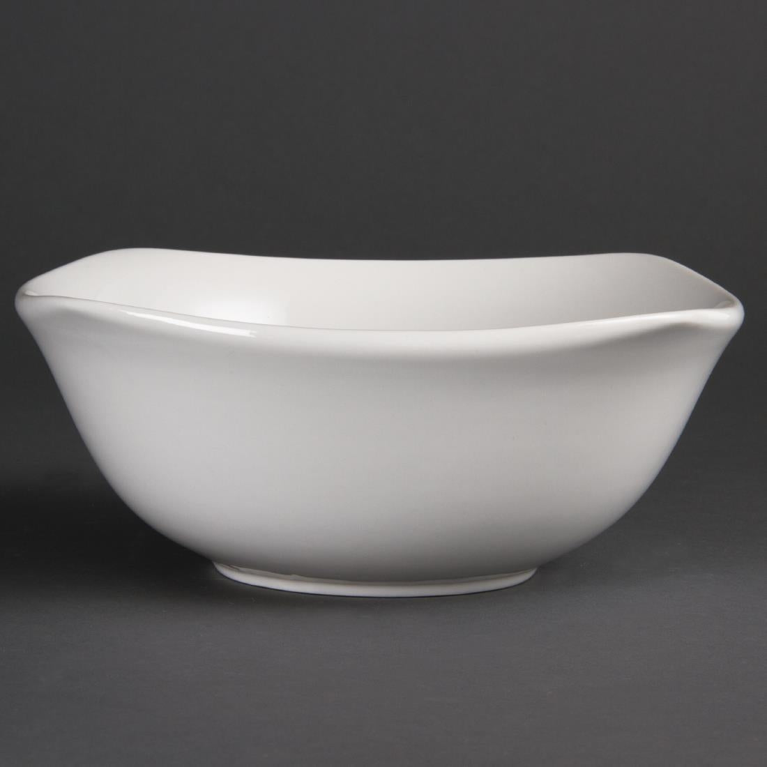 Bols carrés à bords ondulés blancs Olympia 220mm (Lot de 12) - NISBETS