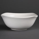 Bols carrés à bords ondulés blancs Olympia 220mm (Lot de 12) - NISBETS
