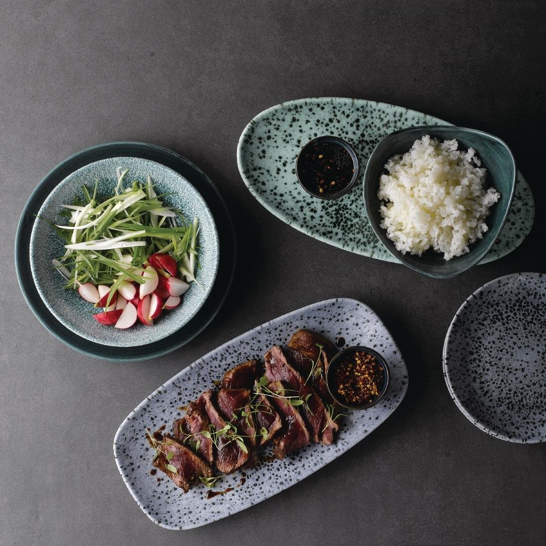 Bols triangulaires Churchill Stonecast Patina Rustic Teal 153mm (Lot de 12)