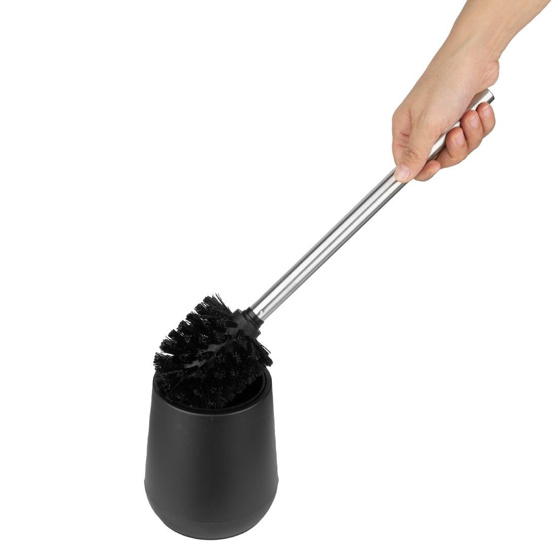 Brosse et support WC noir Jantex