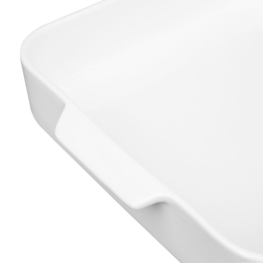 Plats à four carrés avec poignées Olympia Whiteware 260x225x50mm (lot de 2)