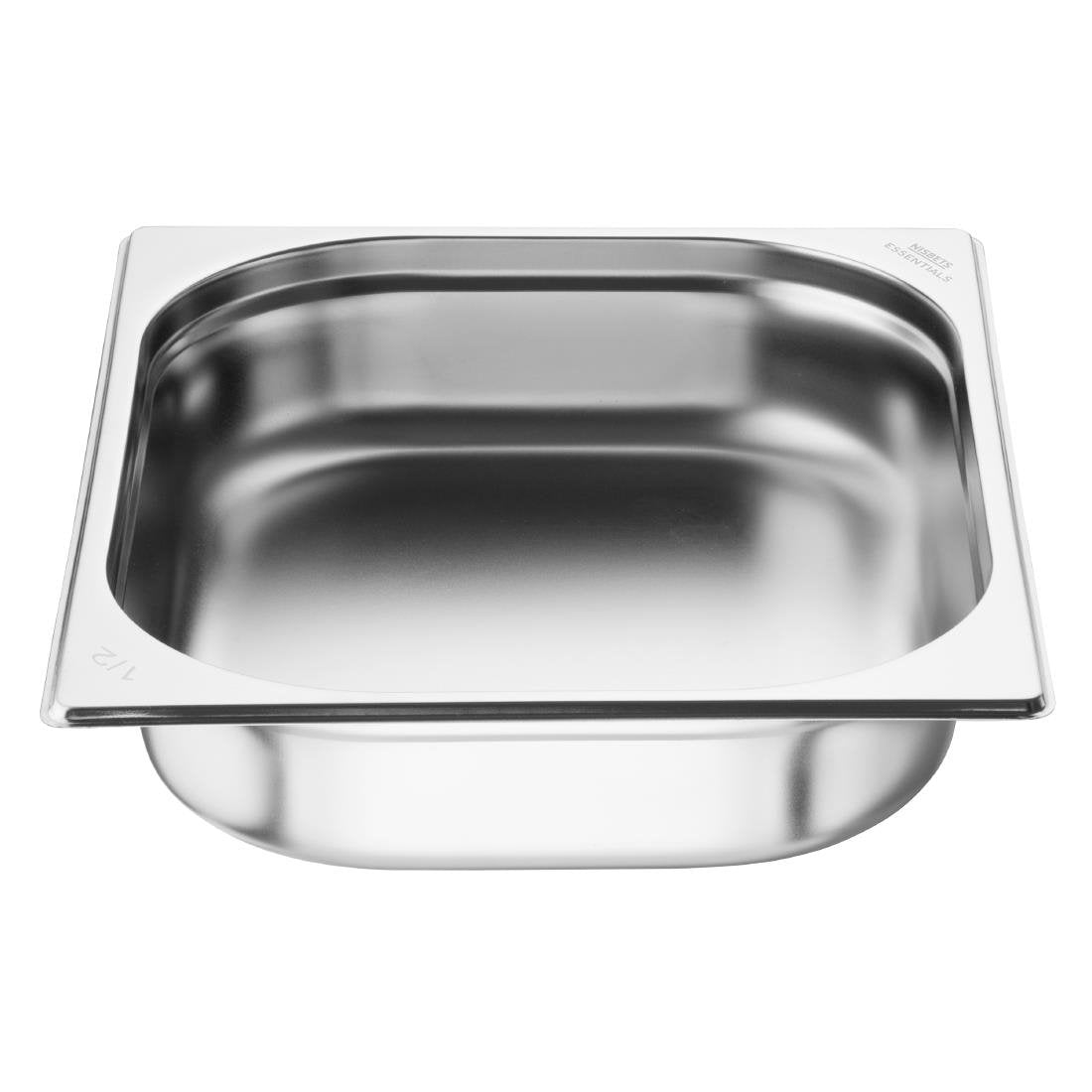 Bacs GN 1/2 en inox Nisbets Essentials 65 mm (lot de 3) - NISBETS