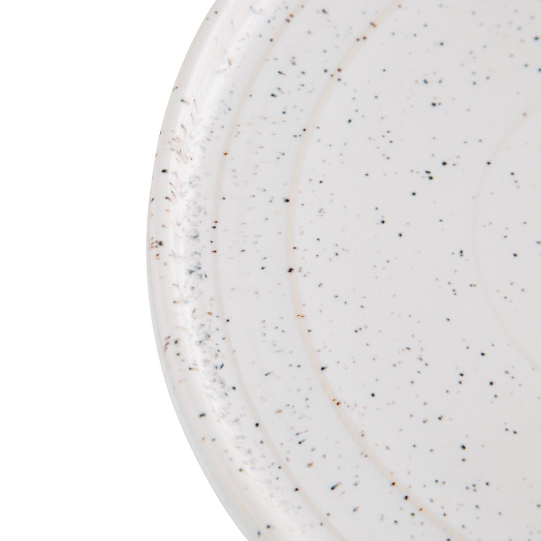 Assiettes plates rondes Olympia Cavolo blanc moucheté 180mm (lot de 6)