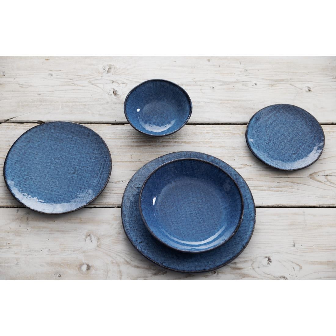 Bols plats Olympia Denim Blue 220 mm (lot de 6)