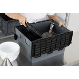 Caisse de transport/stockage en plastique Vogue avec couvercle attaché 600x400x320mm