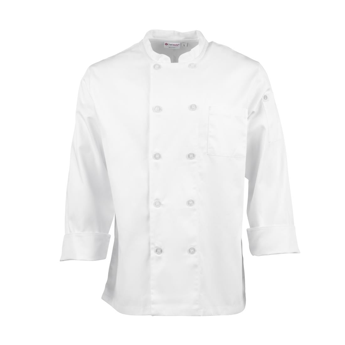 Veste de cuisine mixte Le Mans Chef Works blanche - NISBETS