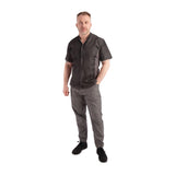Pantalon de cuisine Works Urban Jogger 257 à fines rayures noires et blanches - NISBETS