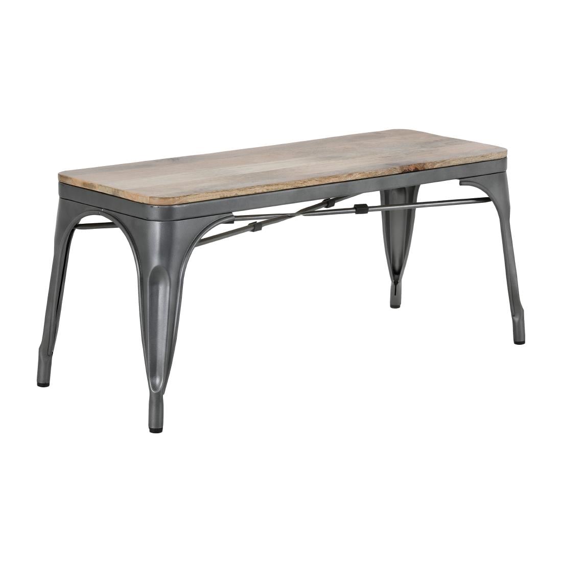 Banc d'intérieur avec assise en bois de manguier et cadre - NISBETS