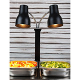 Lampe chauffante double sur pied Buffalo noir mat 2x250 W - NISBETS