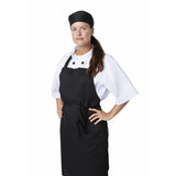 Lot de 2 tabliers bavette en polyester coton noirs Nisbets Essentials
