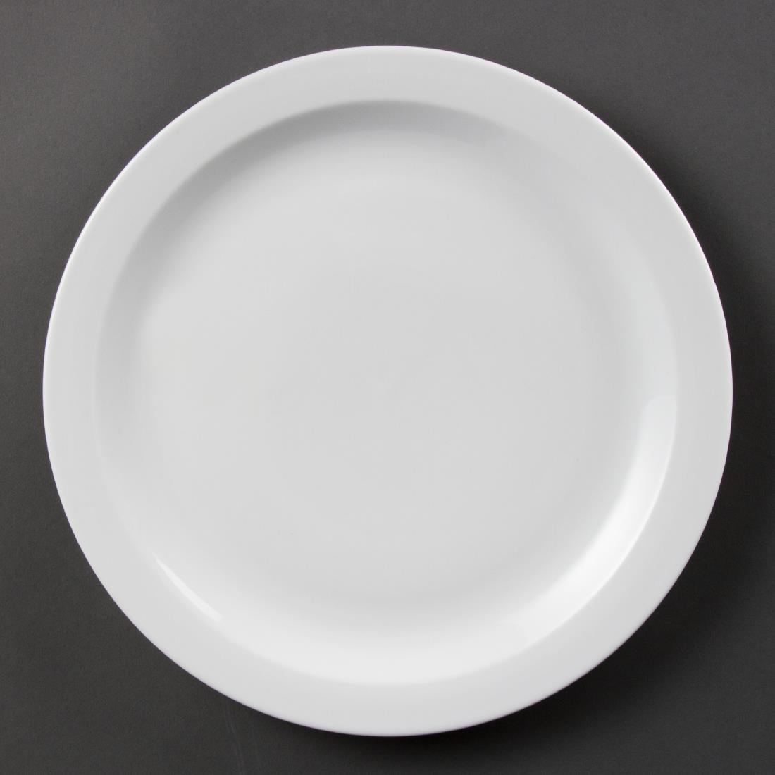 Assiettes à bord étroit blanches Olympia 230mm (Lot de 12)
