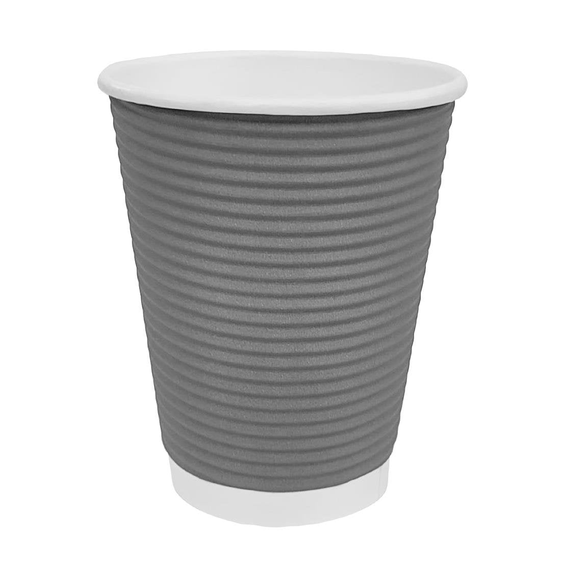 Gobelets paroi ondulée Fiesta Recyclable anthracite 225ml (lot de 500) - NISBETS