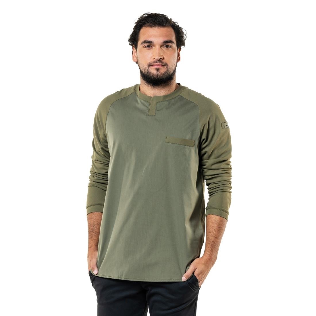 T-shirt mixte manches longues Chaud Devant Valente UFX vert - Taille L