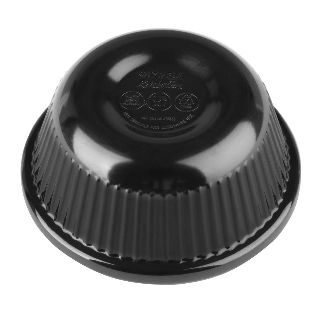 Ramequins cannelés en mélamine noirs 57mm Olympia Kristallon (Lot de 12) - NISBETS